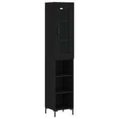 Greatstore Skříň highboard černá 34,5 x 34 x 180 cm kompozitní dřevo