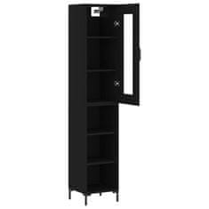 Greatstore Skříň highboard černá 34,5 x 34 x 180 cm kompozitní dřevo