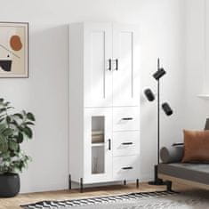 Greatstore Skříň highboard bílá 69,5 x 34 x 180 cm kompozitní dřevo