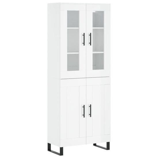 Vidaxl Skříň highboard lesklá bílá 69,5 x 34 x 180 cm kompozitní dřevo