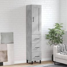 Greatstore Skříň highboard betonově šedá 34,5x34x180 cm kompozitní dřevo