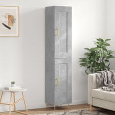 Greatstore Skříň highboard betonově šedá 34,5x34x180 cm kompozitní dřevo