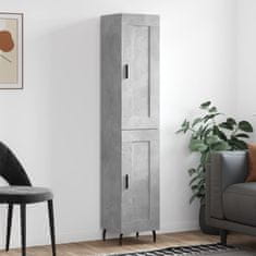 Greatstore Skříň highboard betonově šedá 34,5x34x180 cm kompozitní dřevo