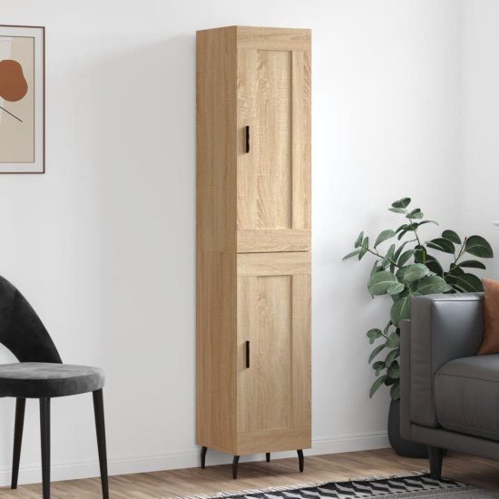 Greatstore Skříň highboard dub sonoma 34,5 x 34 x 180 cm kompozitní dřevo