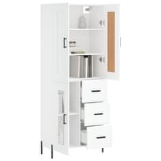 Greatstore Skříň highboard bílá 69,5 x 34 x 180 cm kompozitní dřevo