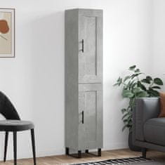 Greatstore Skříň highboard betonově šedá 34,5x34x180 cm kompozitní dřevo