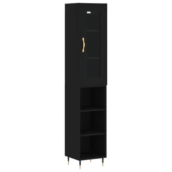 Vidaxl Skříň highboard černá 34,5 x 34 x 180 cm kompozitní dřevo