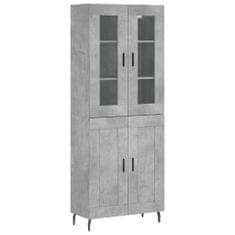 Vidaxl Skříň highboard betonově šedá 69,5x34x180 cm kompozitní dřevo