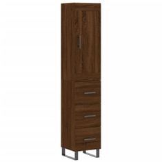 Vidaxl Skříň highboard hnědý dub 34,5 x 34 x 180 cm kompozitní dřevo