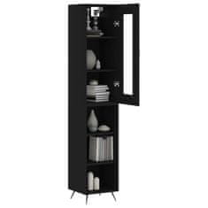 Greatstore Skříň highboard černá 34,5 x 34 x 180 cm kompozitní dřevo