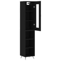 Greatstore Skříň highboard černá 34,5 x 34 x 180 cm kompozitní dřevo