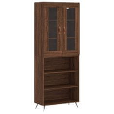 Vidaxl Skříň highboard hnědý dub 69,5 x 34 x 180 cm kompozitní dřevo