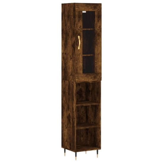 Vidaxl Skříň highboard kouřový dub 34,5 x 34 x 180 cm kompozitní dřevo