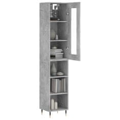 Greatstore Skříň highboard betonově šedá 34,5x34x180 cm kompozitní dřevo