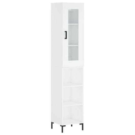 Vidaxl Skříň highboard bílá 34,5 x 34 x 180 cm kompozitní dřevo