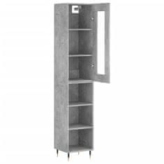 Greatstore Skříň highboard betonově šedá 34,5x34x180 cm kompozitní dřevo