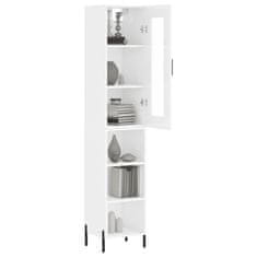 Greatstore Skříň highboard bílá s vysokým leskem 34,5x34x180 cm kompozit