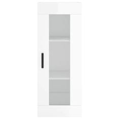 Greatstore Skříň highboard bílá s vysokým leskem 34,5x34x180 cm kompozit