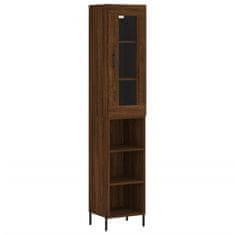 Greatstore Skříň highboard hnědý dub 34,5 x 34 x 180 cm kompozitní dřevo