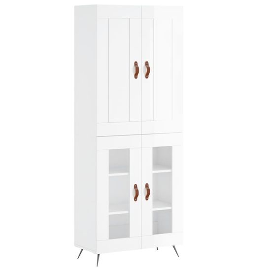 Vidaxl Skříň highboard lesklá bílá 69,5 x 34 x 180 cm kompozitní dřevo