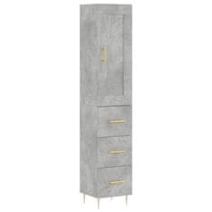 Greatstore Skříň highboard betonově šedá 34,5x34x180 cm kompozitní dřevo