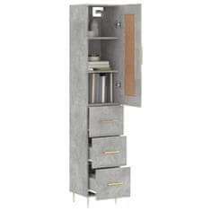 Greatstore Skříň highboard betonově šedá 34,5x34x180 cm kompozitní dřevo