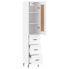 Greatstore Skříň highboard bílá 34,5 x 34 x 180 cm kompozitní dřevo