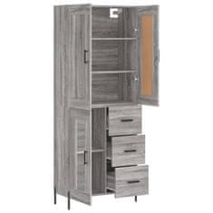 Greatstore Skříň highboard šedá sonoma 69,5 x 34 x 180 cm kompozitní dřevo