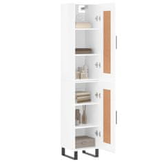 Greatstore Skříň highboard bílá s vysokým leskem 34,5x34x180 cm kompozit