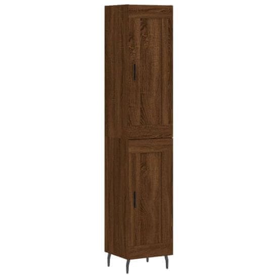 Vidaxl Skříň highboard hnědý dub 34,5 x 34 x 180 cm kompozitní dřevo