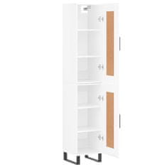 Greatstore Skříň highboard bílá s vysokým leskem 34,5x34x180 cm kompozit