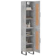 Greatstore Skříň highboard betonově šedá 34,5x34x180 cm kompozitní dřevo