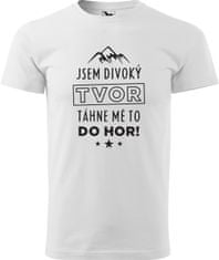 Hobbytriko Pánské tričko na hory - Jsem divoký tvor, táhne mě to do hor! Barva: Světlá khaki (28), Velikost: 2XL, Střih: pánský