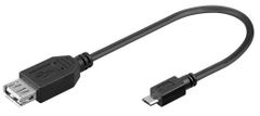 PremiumCord USB redukce USB A/female - Micro USB/male, kabel 20cm