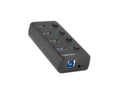 Natec Mantis 2 aktivní rozbočovač s funkcí nabíjení 4x USB 3.0 HUB, vypínač, napájecí adaptér