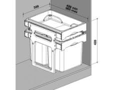 Sinks EK9093 TANK 40 Odpadkový koš - sorter, vestavný, výsuvný 2x16l