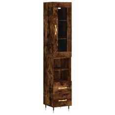 Vidaxl Skříň highboard kouřový dub 34,5 x 34 x 180 cm kompozitní dřevo