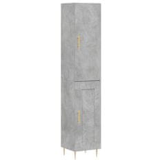 Greatstore Skříň highboard betonově šedá 34,5x34x180 cm kompozitní dřevo