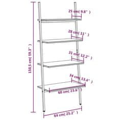 Vidaxl 4patrová opěrná police černá 64 x 34 x 150,5 cm