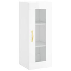 Vidaxl Skříň highboard bílá s vysokým leskem 34,5x34x180 cm kompozit