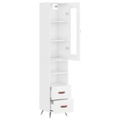 Vidaxl Skříň highboard bílá s vysokým leskem 34,5x34x180 cm kompozit