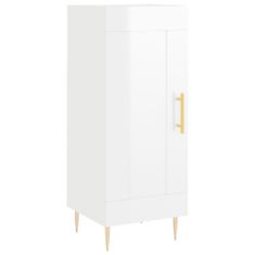 Vidaxl Skříň highboard bílá s vysokým leskem 34,5x34x180 cm kompozit