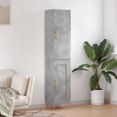 Greatstore Skříň highboard betonově šedá 34,5x34x180 cm kompozitní dřevo