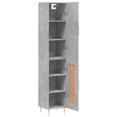 Greatstore Skříň highboard betonově šedá 34,5x34x180 cm kompozitní dřevo