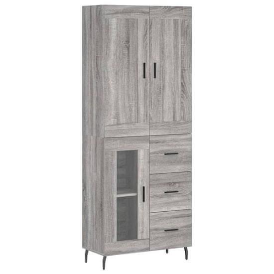 Vidaxl Skříň highboard šedá sonoma 69,5 x 34 x 180 cm kompozitní dřevo