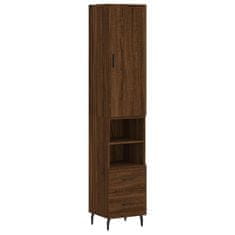 Greatstore Skříň highboard hnědý dub 34,5 x 34 x 180 cm kompozitní dřevo