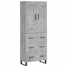 Vidaxl Skříň highboard betonově šedá 69,5x34x180 cm kompozitní dřevo