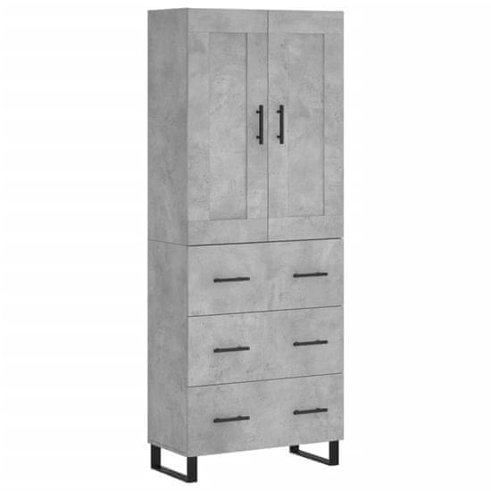 Vidaxl Skříň highboard betonově šedá 69,5x34x180 cm kompozitní dřevo