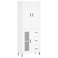 Greatstore Skříň highboard bílá 69,5 x 34 x 180 cm kompozitní dřevo