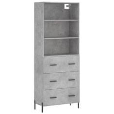 Vidaxl Skříň highboard betonově šedá 69,5x34x180 cm kompozitní dřevo